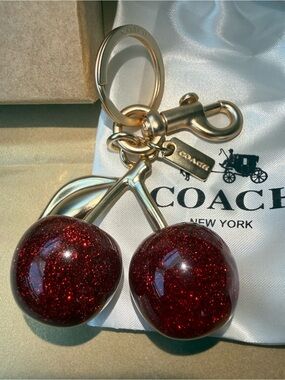 Coach Cherry Keychain  Charm Brand new in box ❤️ No Tags brand new in box